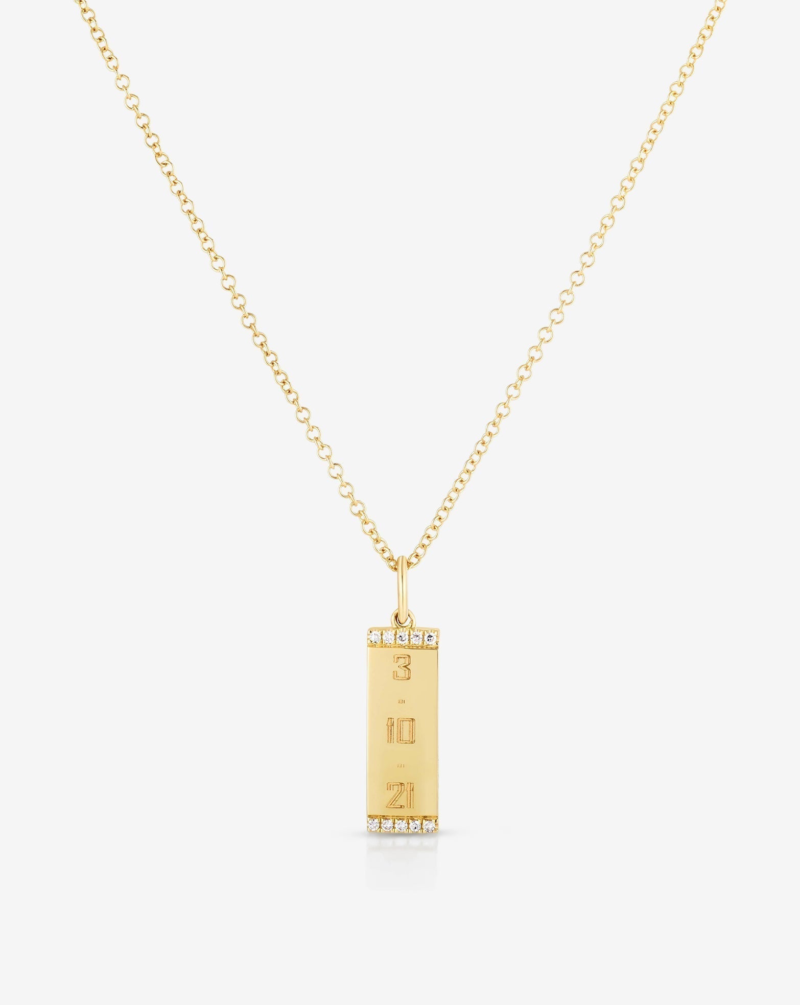 Map Tag Necklace - Gold Plated Box Chain For Men by Talisa